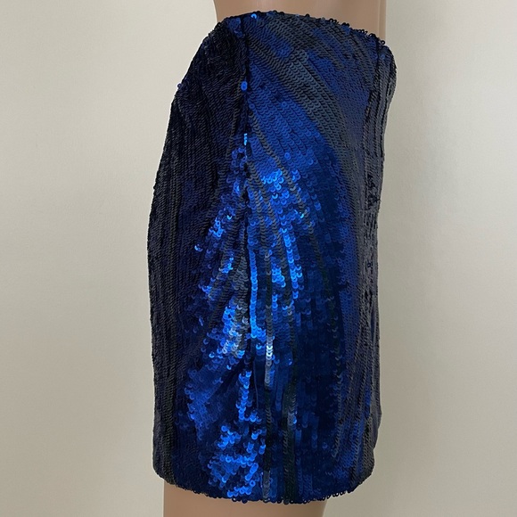 NWT Bebe blue & black sequin skirt size 2 - Picture 6 of 16